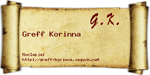 Greff Korinna névjegykártya